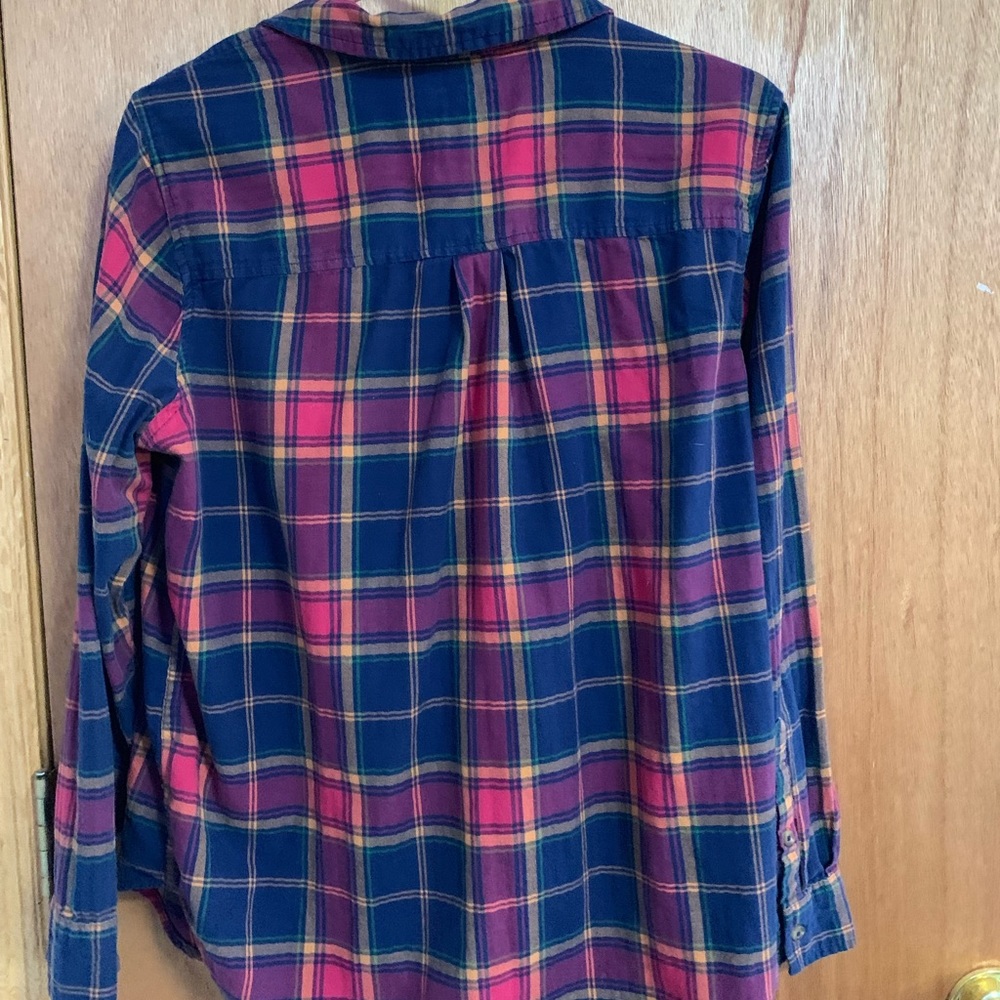 Pink blue and purple plaid shirt - Picture 2 of 3